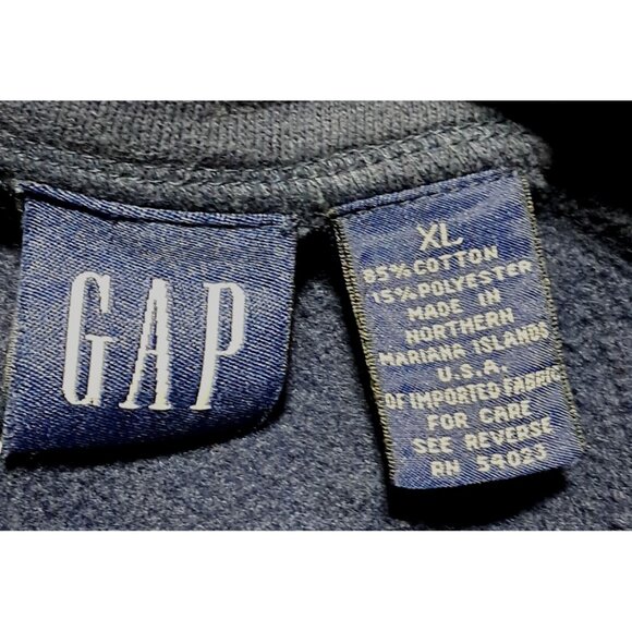 Vtg GAP Athletic Navy Blue Half-Zip Sweatshirt XL Slouchy Boxy Oversized - Picture 3 of 7